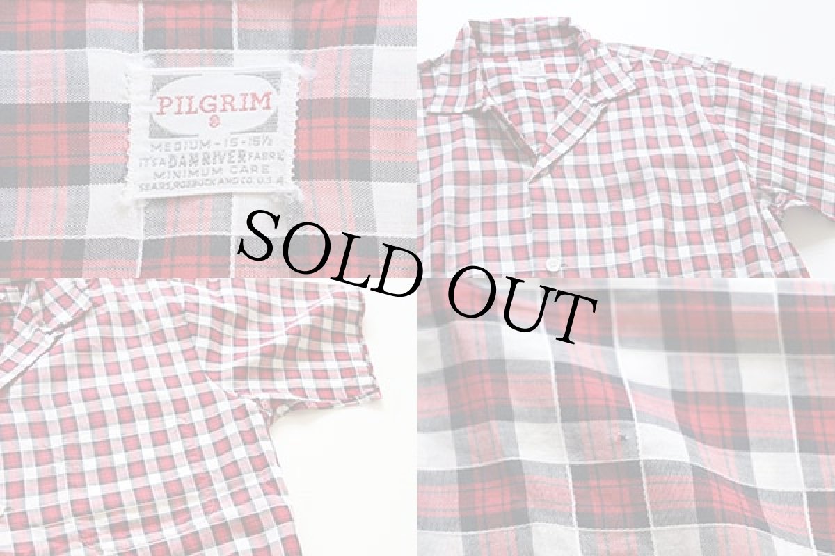 画像3: 60s SEARS PILGRIMピルグリム チェック 半袖コットンシャツ M (3)