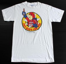 画像2: 80s USA製 Budweiserバドワイザー BUDMANバドマン Tシャツ 白 L (2)