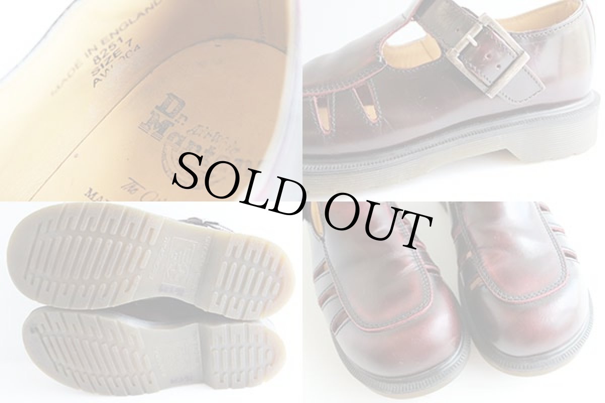 画像3: 英国製 DR.MARTENSドクターマーチン ストラップ レザーシューズ バーガンディ UK7 (3)