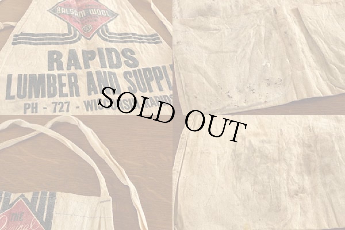 画像3: ビンテージ RAPIDS LUMBER キャンバス ワークエプロン 生成り (3)