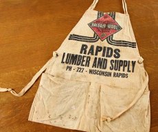 画像1: ビンテージ RAPIDS LUMBER キャンバス ワークエプロン 生成り (1)