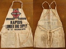 画像2: ビンテージ RAPIDS LUMBER キャンバス ワークエプロン 生成り (2)