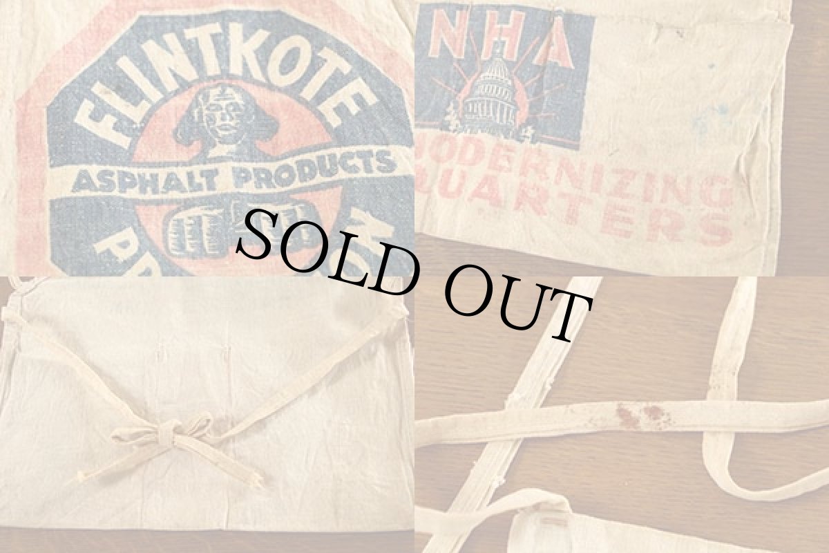 画像3: ビンテージ FLINTKOTE PROTECTION キャンバス ワークエプロン 生成り (3)