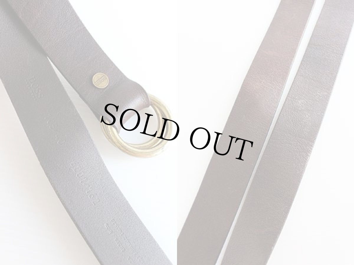 画像3: イタリア製 HUGO BOSS レザー リングベルト 焦げ茶 40★644 (3)