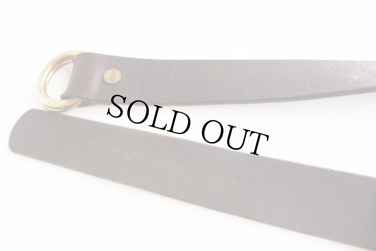 画像2: イタリア製 HUGO BOSS レザー リングベルト 焦げ茶 40★644 (2)