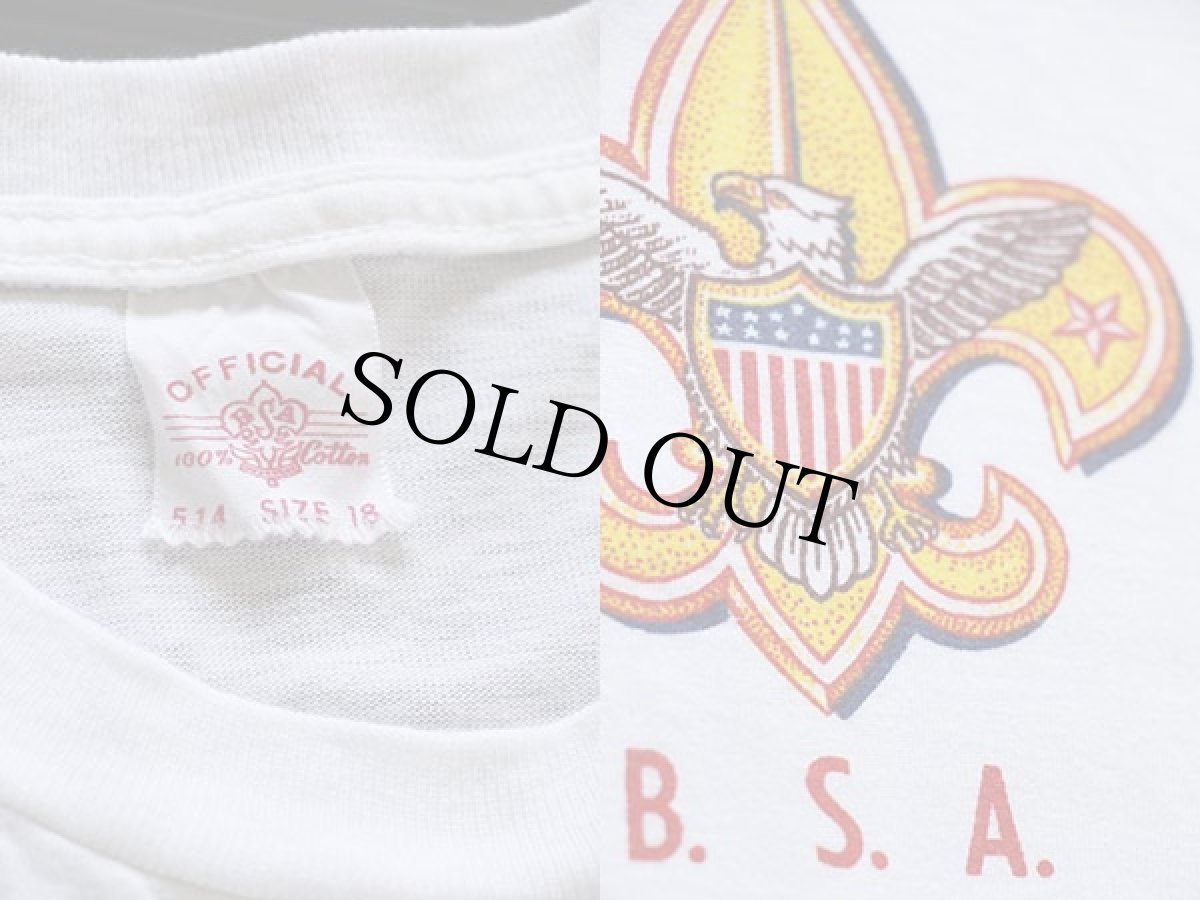 画像3: 60s BSA ボーイスカウト 染み込みプリント コットンTシャツ 白 (3)