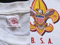 画像3: 60s BSA ボーイスカウト 染み込みプリント コットンTシャツ 白 (3)