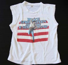 画像1: 80s USA製 Bruce Springsteenブルーススプリングスティーン ツアー ノースリーブ コットンTシャツ (1)