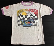 画像1: 80s USA製 FIRECRACKER SPEED WEEK リンガーTシャツ 杢茶 L (1)