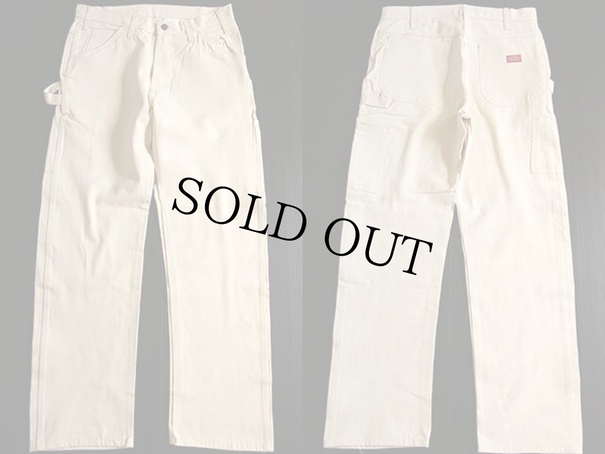 画像2: デッドストック★90s Dickiesディッキーズ コットン ペインターパンツ 生成り 34×32 (2)