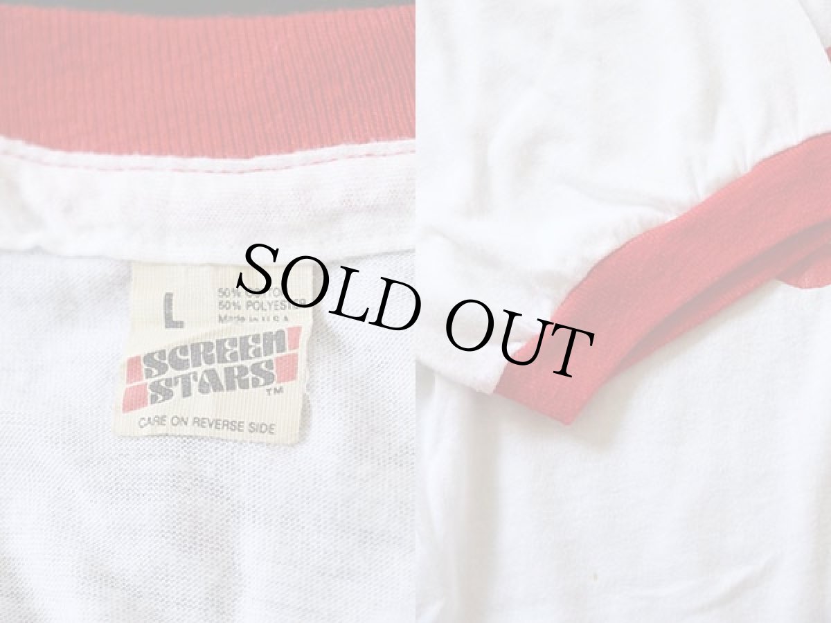 画像3: 80s USA製 Coors ロゴ リンガーTシャツ 白×赤 L (3)