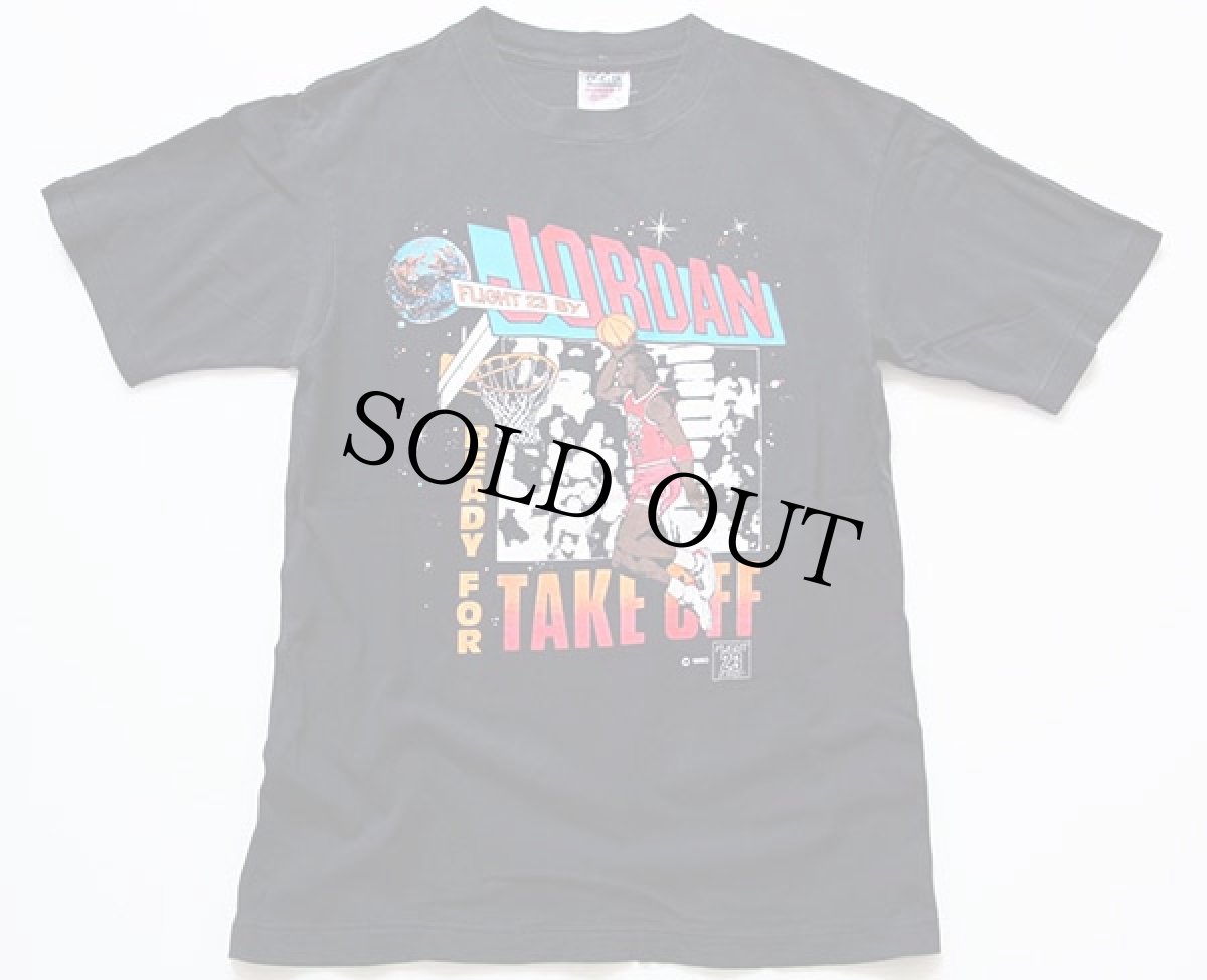 画像2: 90s USA製 FLIGHT 23 By JORDAN ジョーダン コットンTシャツ 黒 L (2)