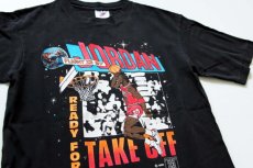 画像1: 90s USA製 FLIGHT 23 By JORDAN ジョーダン コットンTシャツ 黒 L (1)