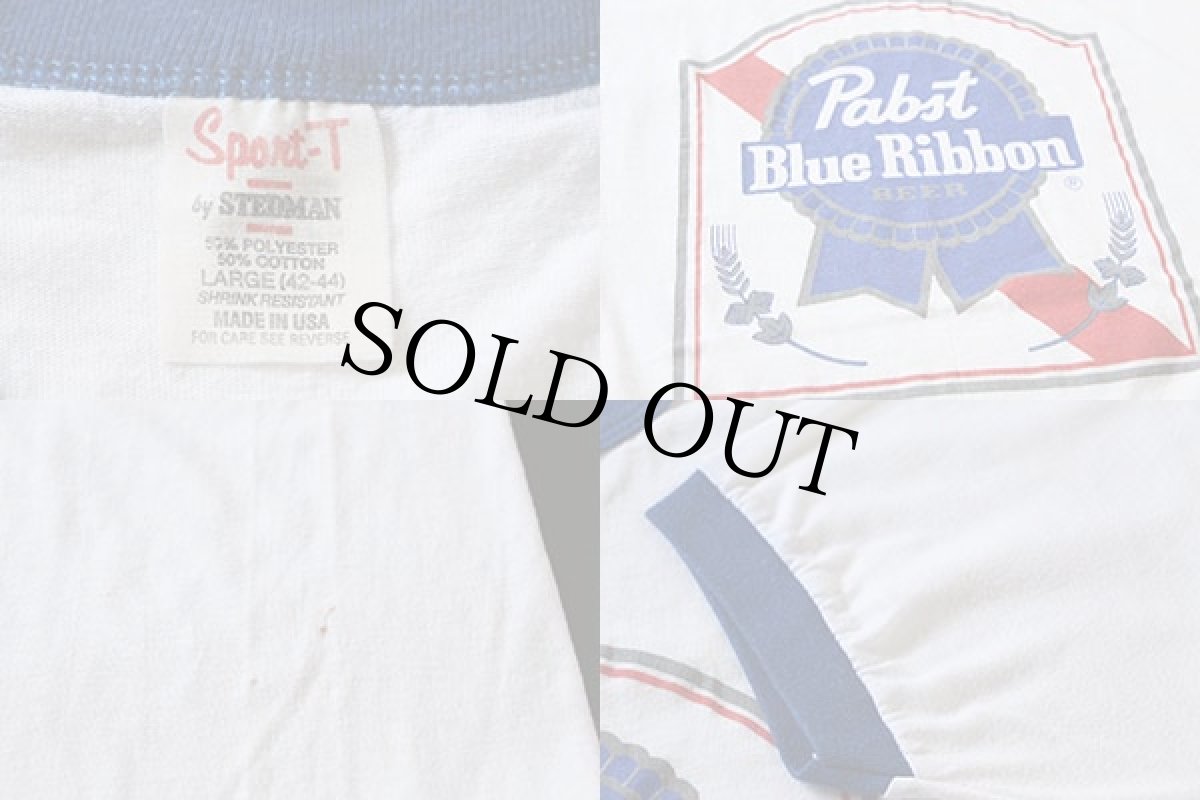 画像3: 80s USA製 Pabst Blue Ribbon リンガーTシャツ L (3)