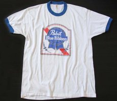 画像2: 80s USA製 Pabst Blue Ribbon リンガーTシャツ L (2)