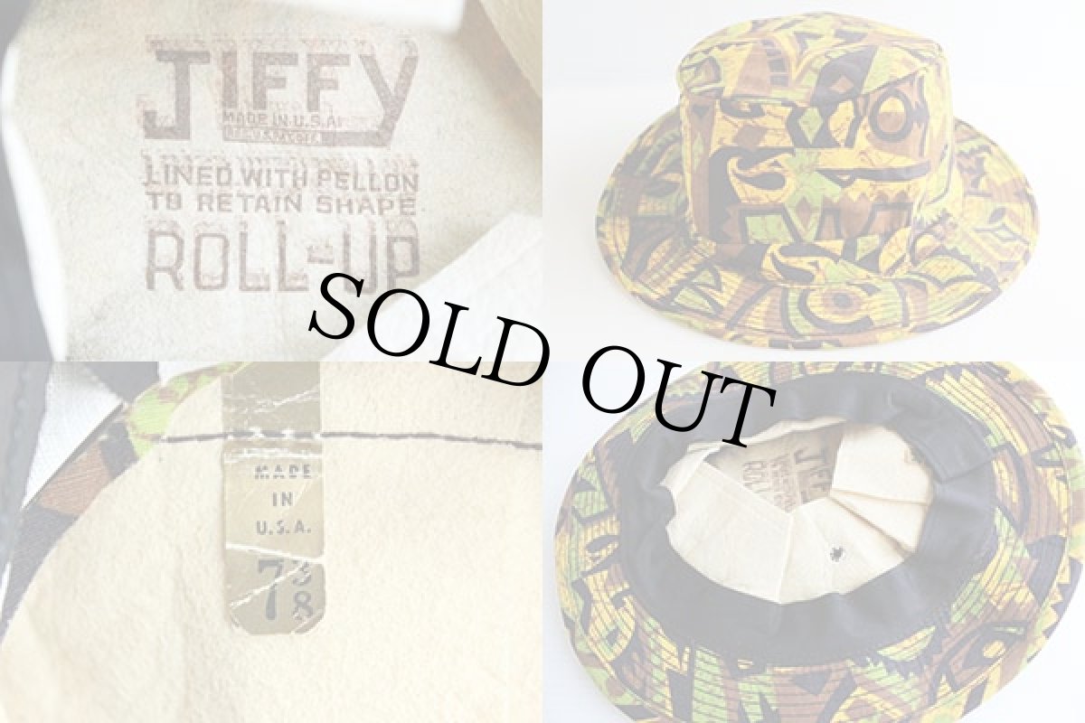 画像3: 70s USA製 JIFFY ROLL-UP 総柄 バケットハット (3)