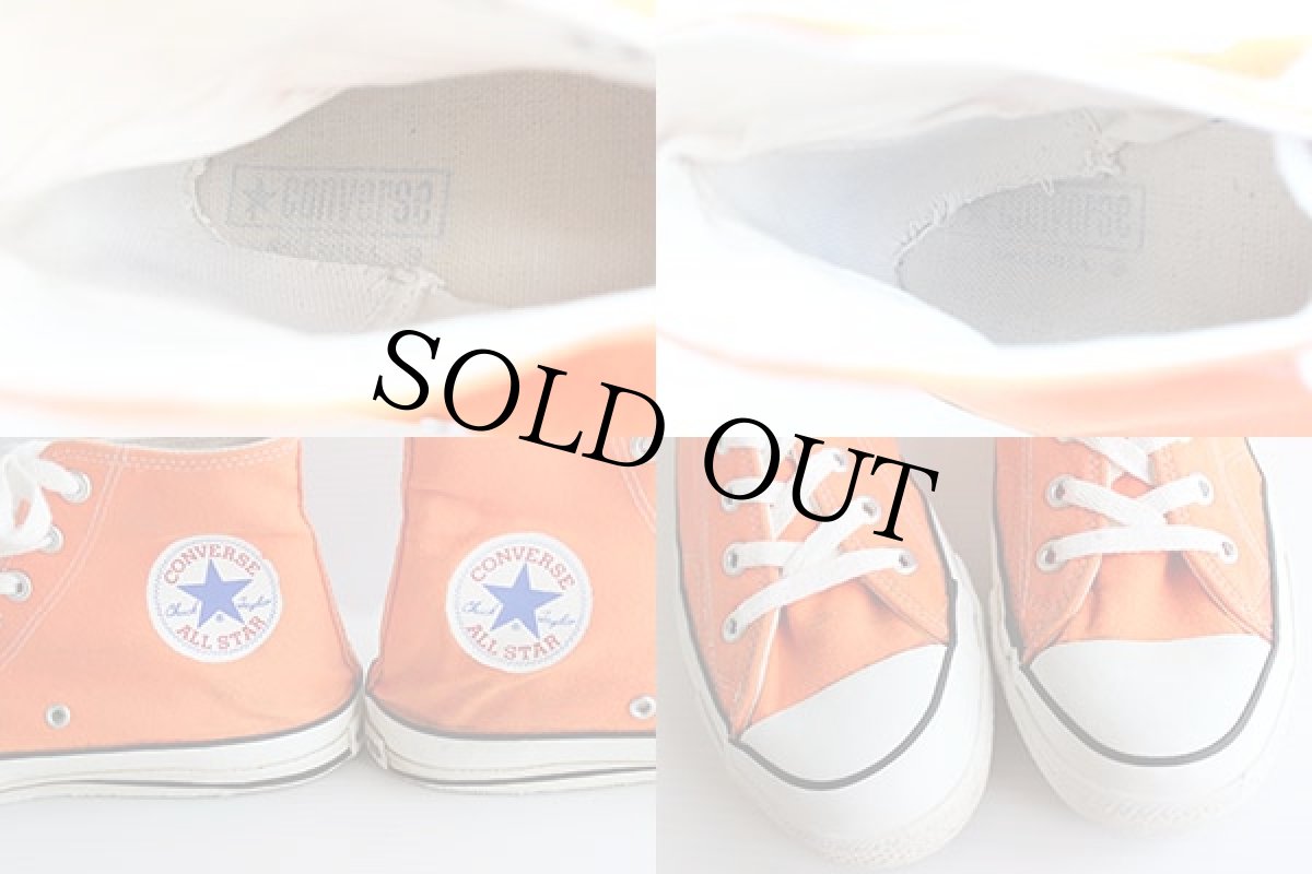 画像8: 80s USA製 CONVERSEコンバース ALL STARオールスター HI 当て布 オレンジ 9 (8)