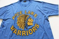 画像1: 90s USA製 RICE LAKE WARRIORS インディアンヘッド Tシャツ 青 XL (1)