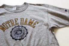 画像1: 80s USA製 Championチャンピオン NOTRE DAME 88/12 Tシャツ 杢グレー L (1)