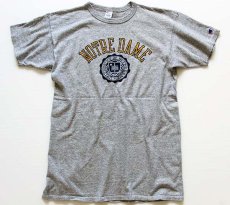 画像2: 80s USA製 Championチャンピオン NOTRE DAME 88/12 Tシャツ 杢グレー L (2)