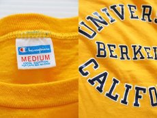 画像3: 70s USA製 Championチャンピオン UNIVERSITY CALIFORNIA コットンTシャツ 黄 M (3)