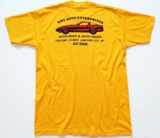 画像2: デッドストック★80s USA製 AMV AUTO ENTERPRIZES 両面プリント Tシャツ 黄 L (2)