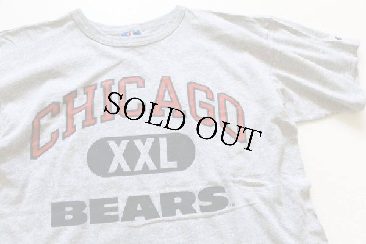 画像1: 90s USA製 Championチャンピオン NFL CHICAGO BEARS 88/12 Tシャツ 杢グレー L (1)