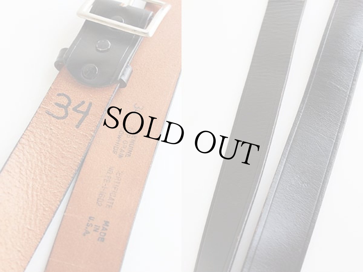 画像3: USA製 カウハイドレザー ギャリソンベルト 黒 34★722 (3)