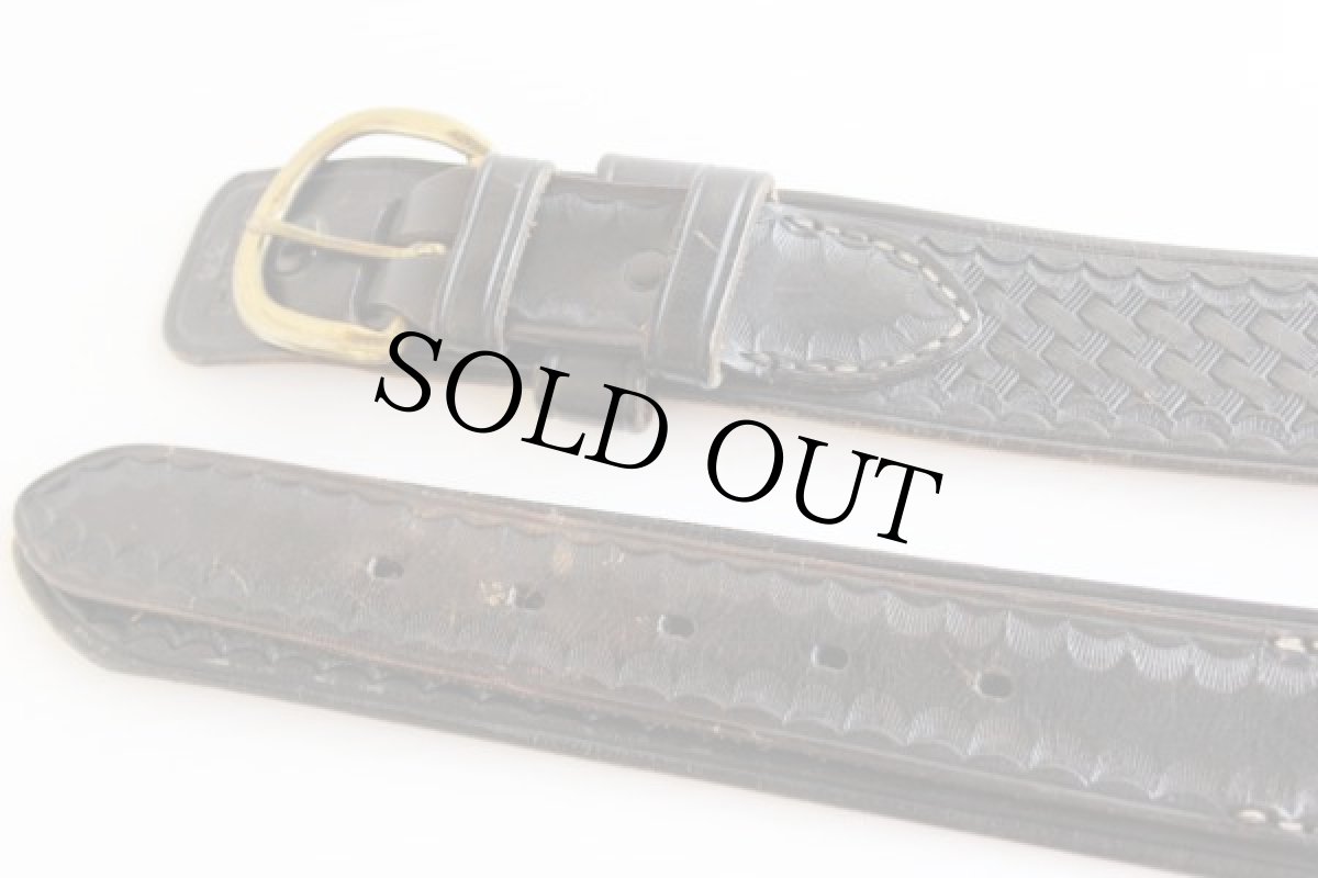 画像2: BIANCHIビアンキ バスケット柄 レザーベルト 黒 34★716 (2)