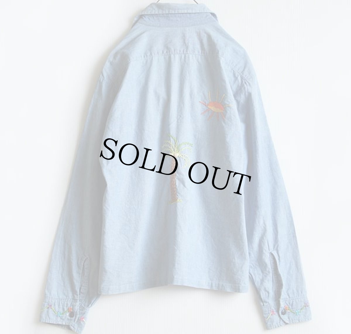 画像2: 60s Sears 刺繍入り シャンブレーシャツ (2)