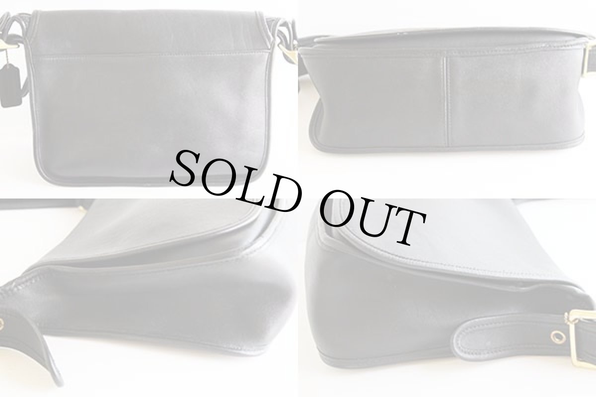 画像2: USA製COACHオールド コーチ レザー ショルダーバッグ黒★9951B (2)