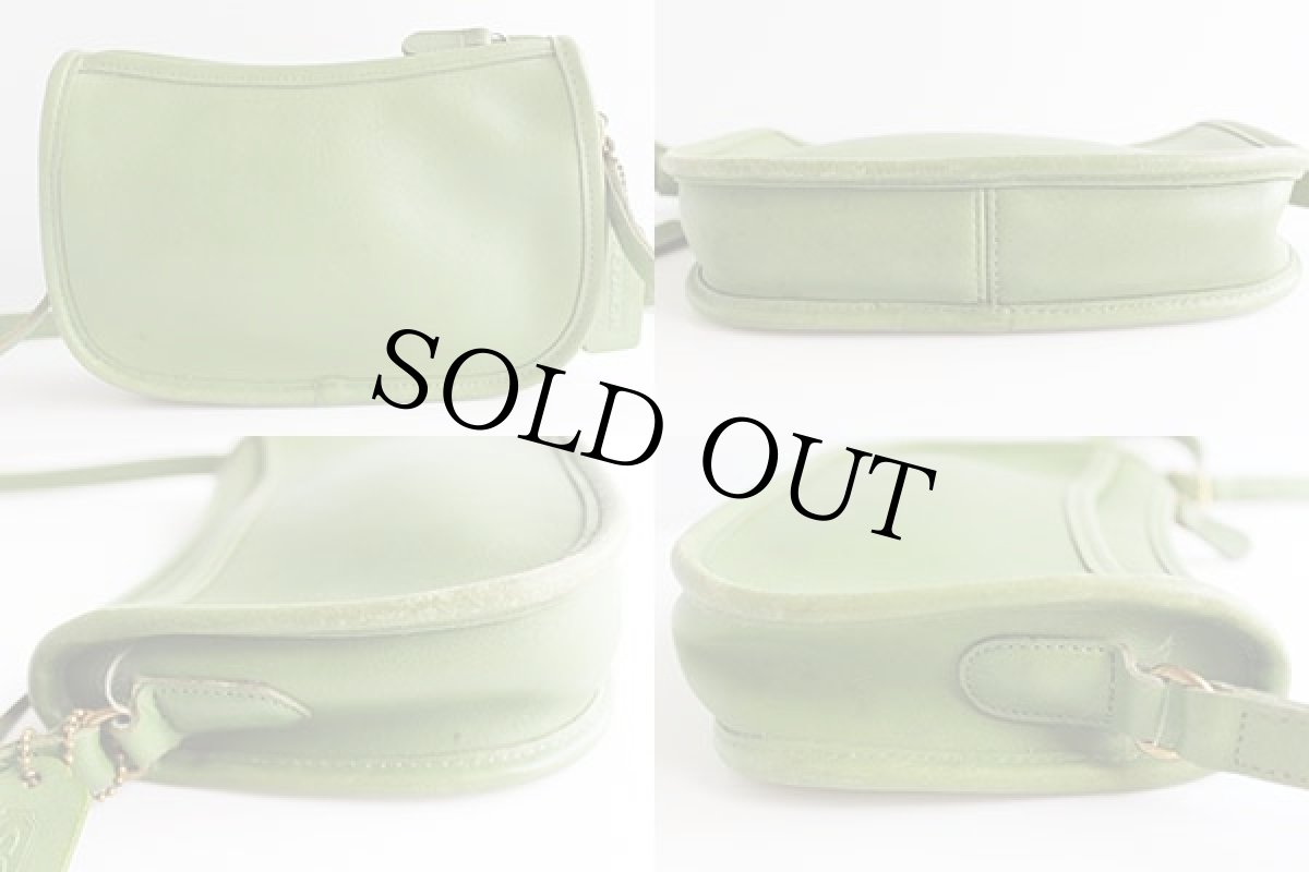 画像2: USA製 COACH オールド コーチ レザー ショルダーバッグ 黄緑★9031 (2)