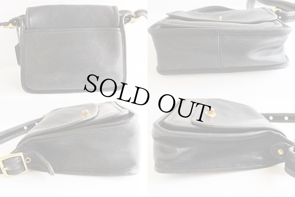 画像2: USA製COACHオールド コーチ レザー ショルダーバッグ 黒★9061 (2)