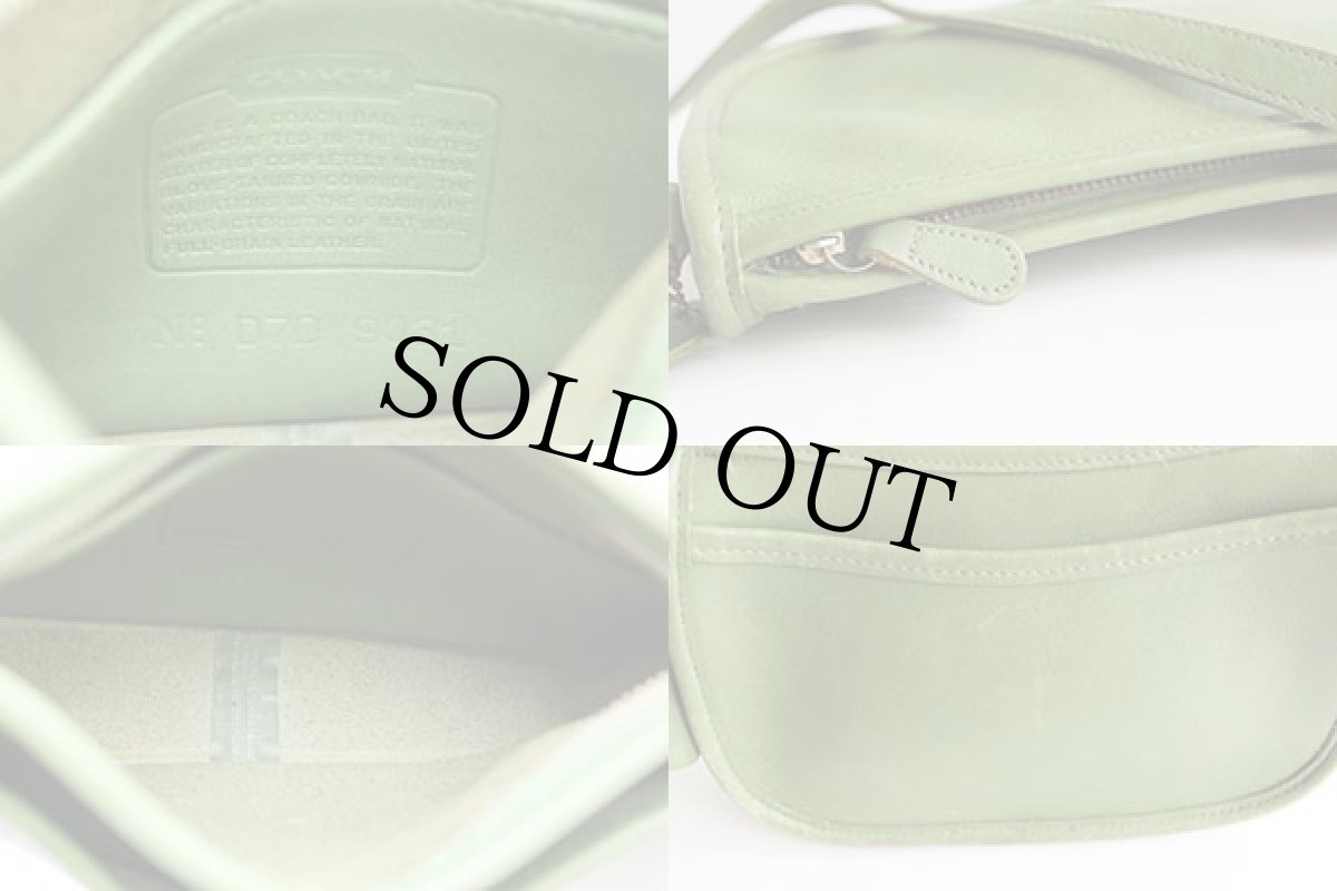 画像3: USA製 COACH オールド コーチ レザー ショルダーバッグ 黄緑★9031 (3)