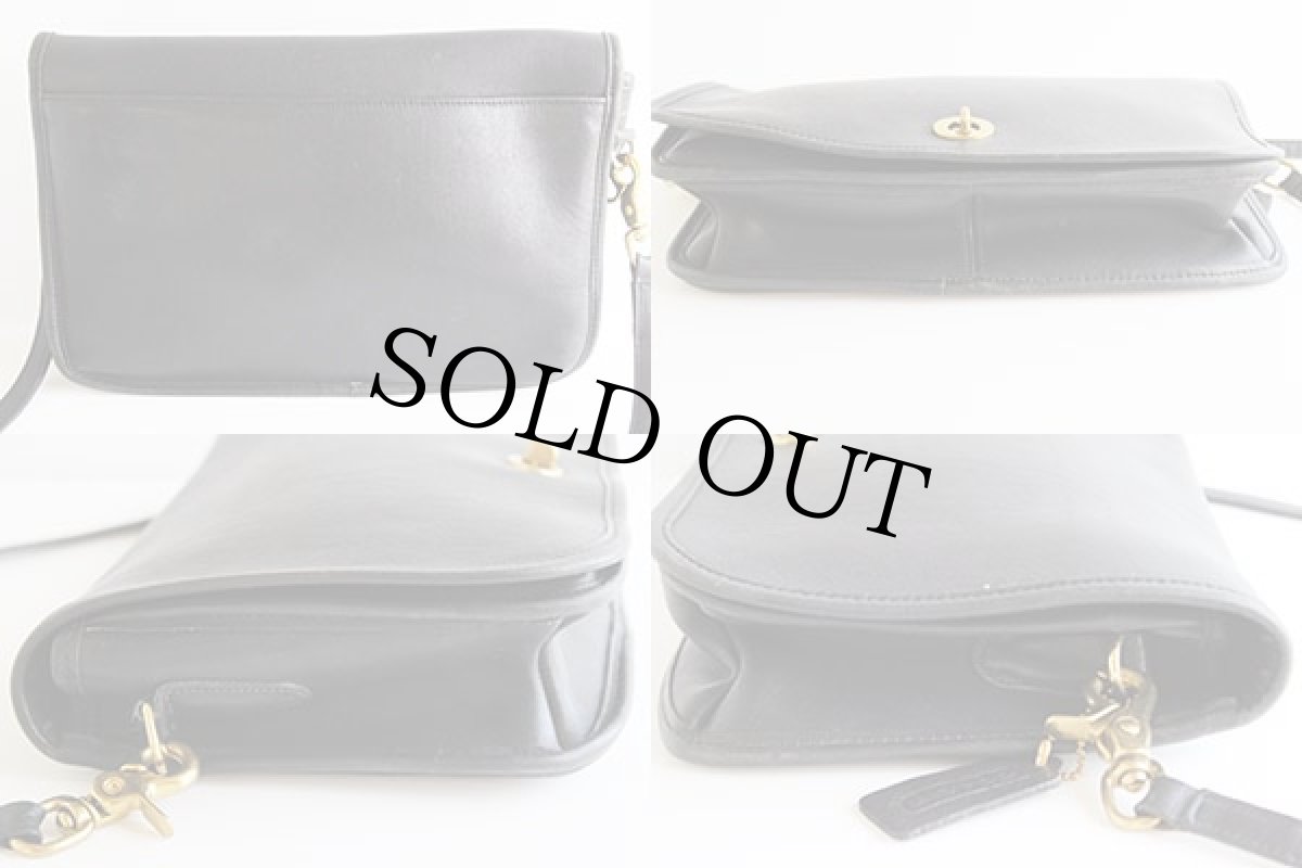 画像2: USA製COACHオールド コーチ レザー ショルダーバッグ 黒★214 (2)