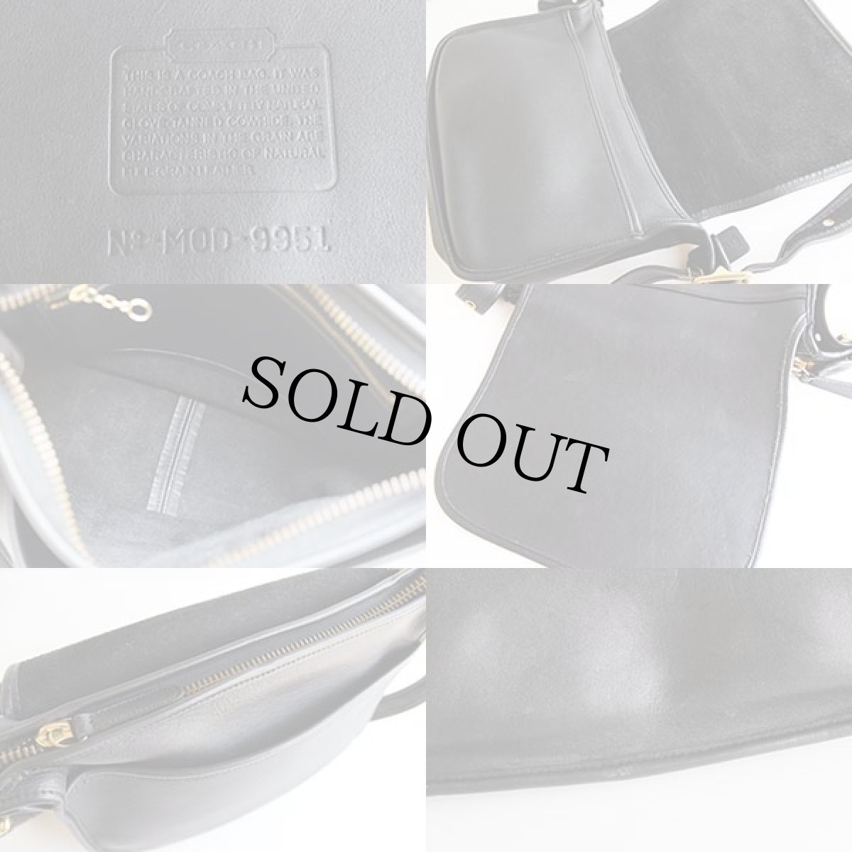 画像3: USA製COACHオールド コーチ レザー ショルダーバッグ黒★9951B (3)