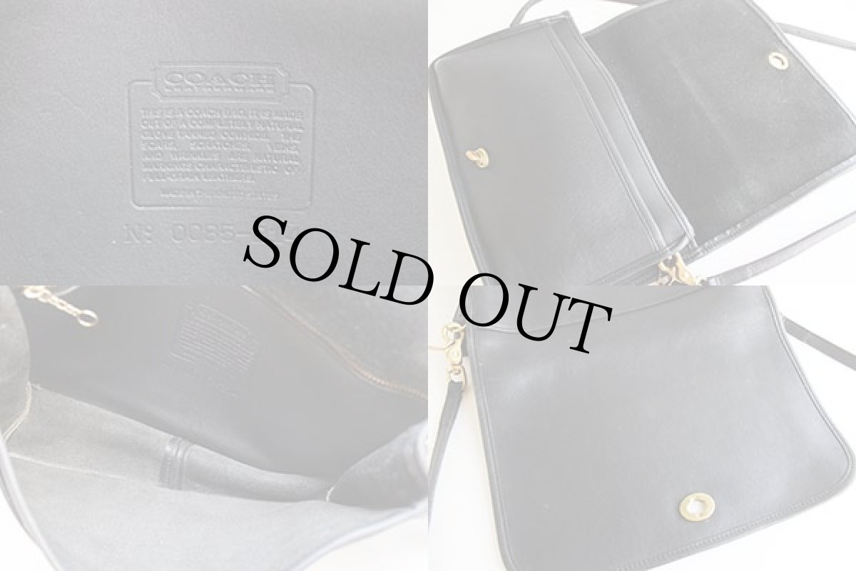 画像3: USA製COACHオールド コーチ レザー ショルダーバッグ 黒★214 (3)