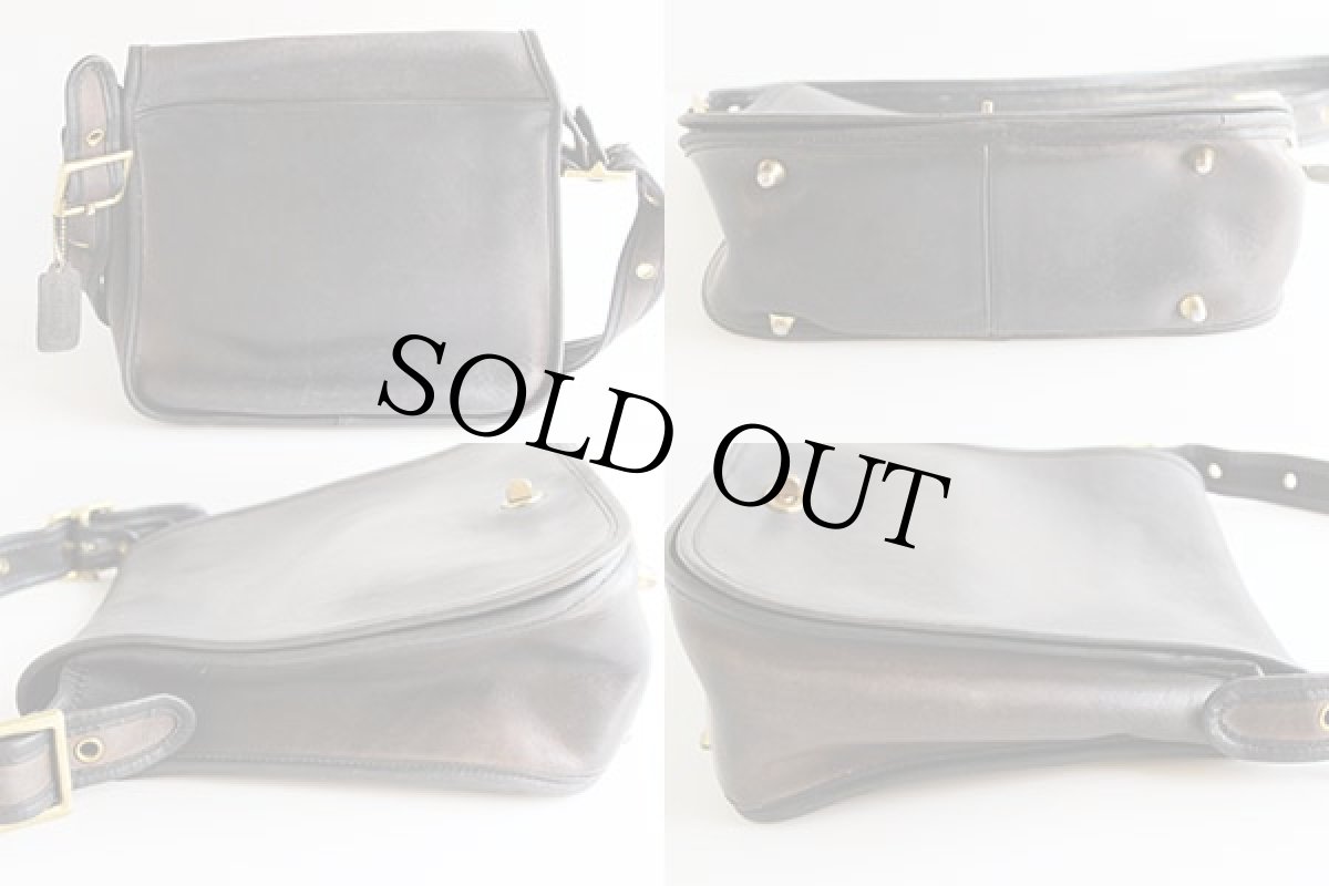 画像2: 70s USA製 COACH オールド コーチ レザーショルダーバッグ 黒★6906 (2)