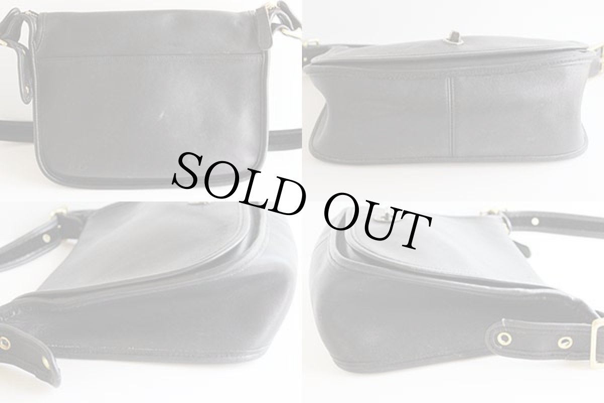 画像2: USA製COACHオールド コーチ レザー ショルダーバッグ黒★9951A (2)