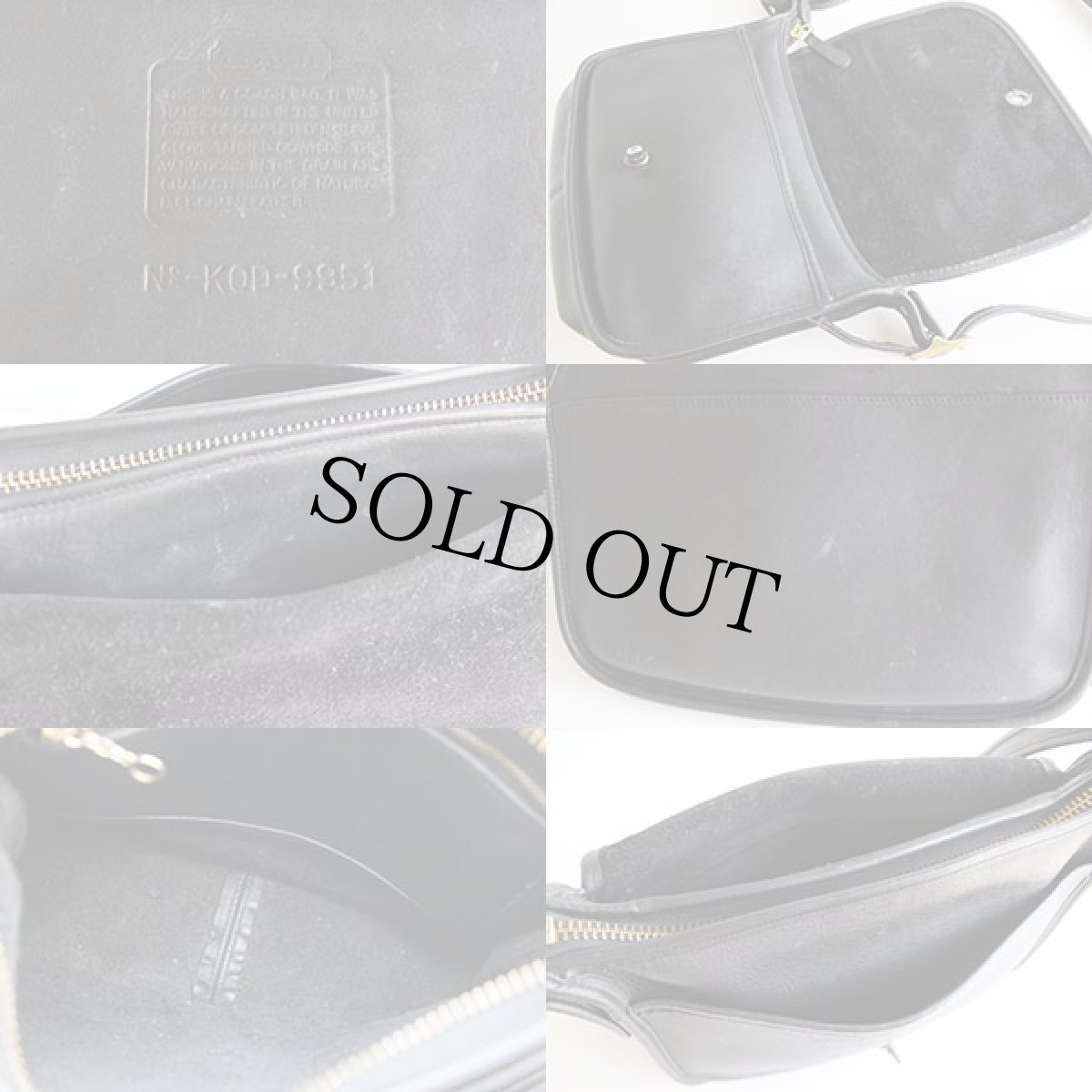 画像3: USA製COACHオールド コーチ レザー ショルダーバッグ黒★9951A (3)