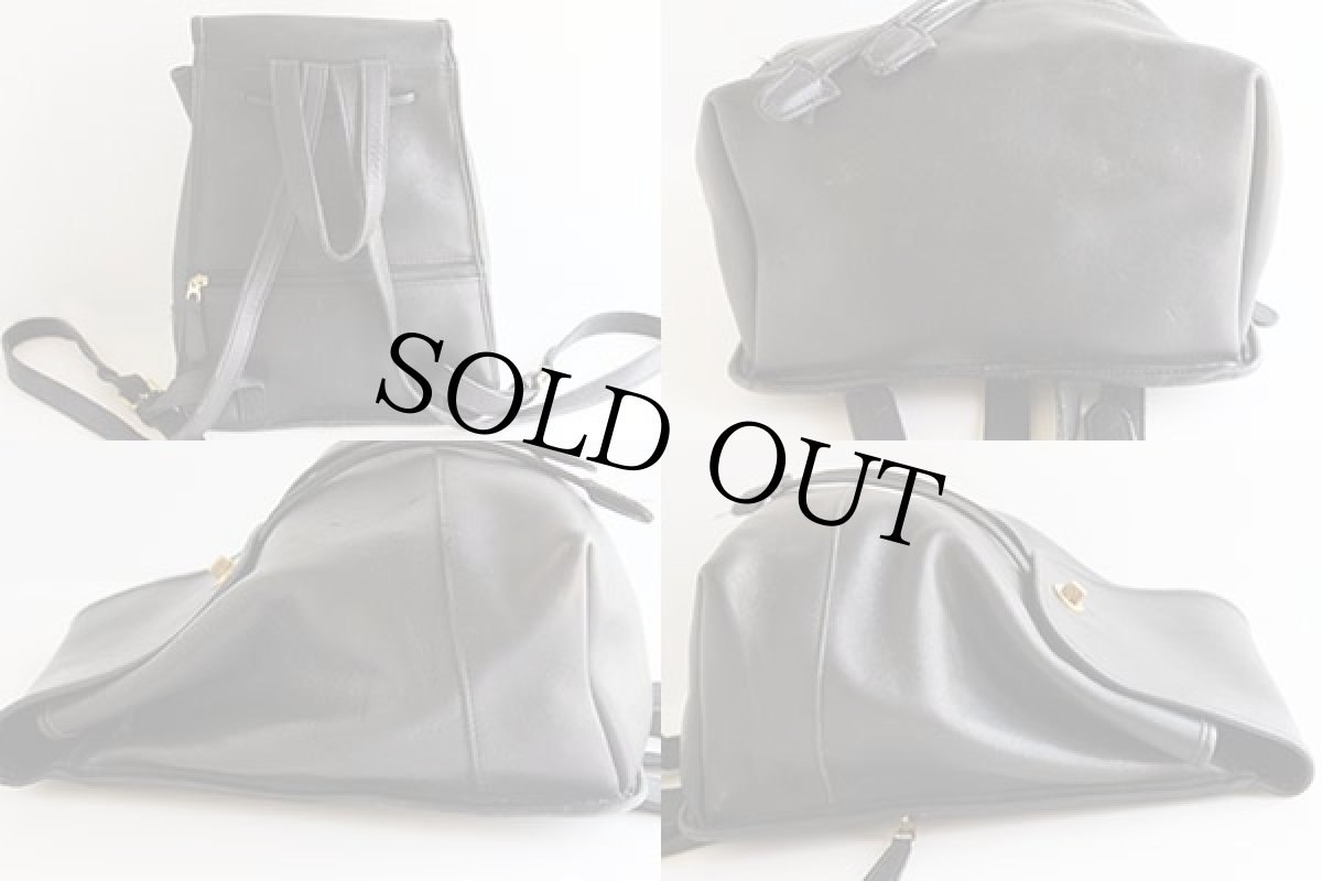 画像2: USA製COACH オールド コーチ レザー リュックサック 黒★9791 (2)