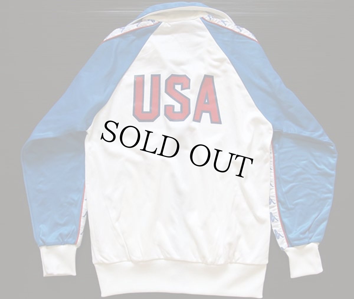 画像2: 80s イタリア製 Kappaカッパ USA ハイネック トラックジャケット 白×青★ジャージ (2)