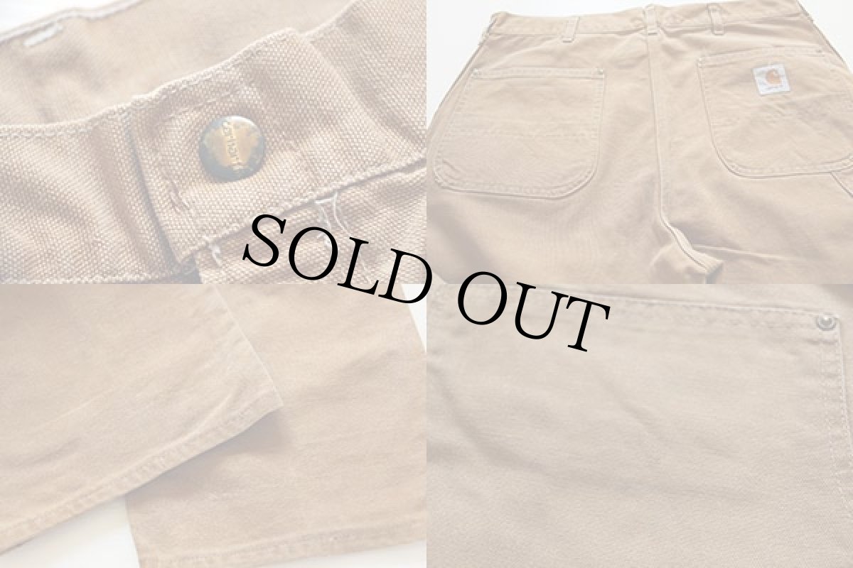 画像3: 80s carharttカーハート ダック地 ダブルニー ペインターパンツ 茶 w36 (3)