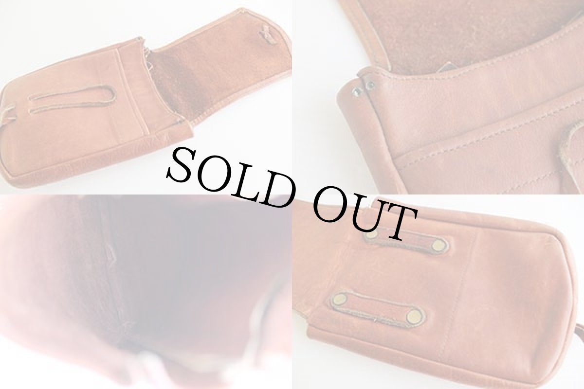 画像3: ビンテージ レザー ポーチ 茶 (3)