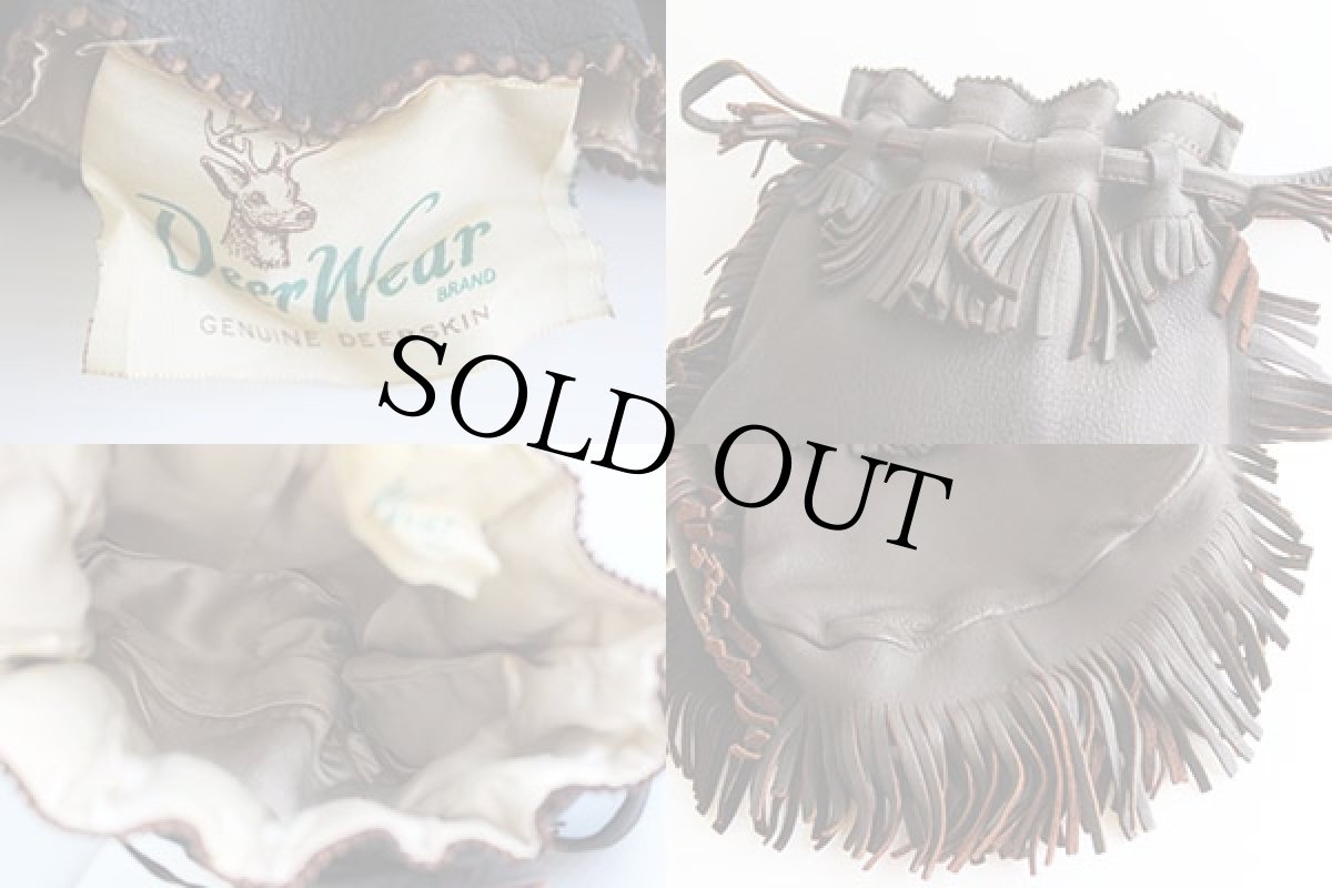 画像3: ビンテージ Deer Wear フリンジ ディアスキン レザーポーチ (3)