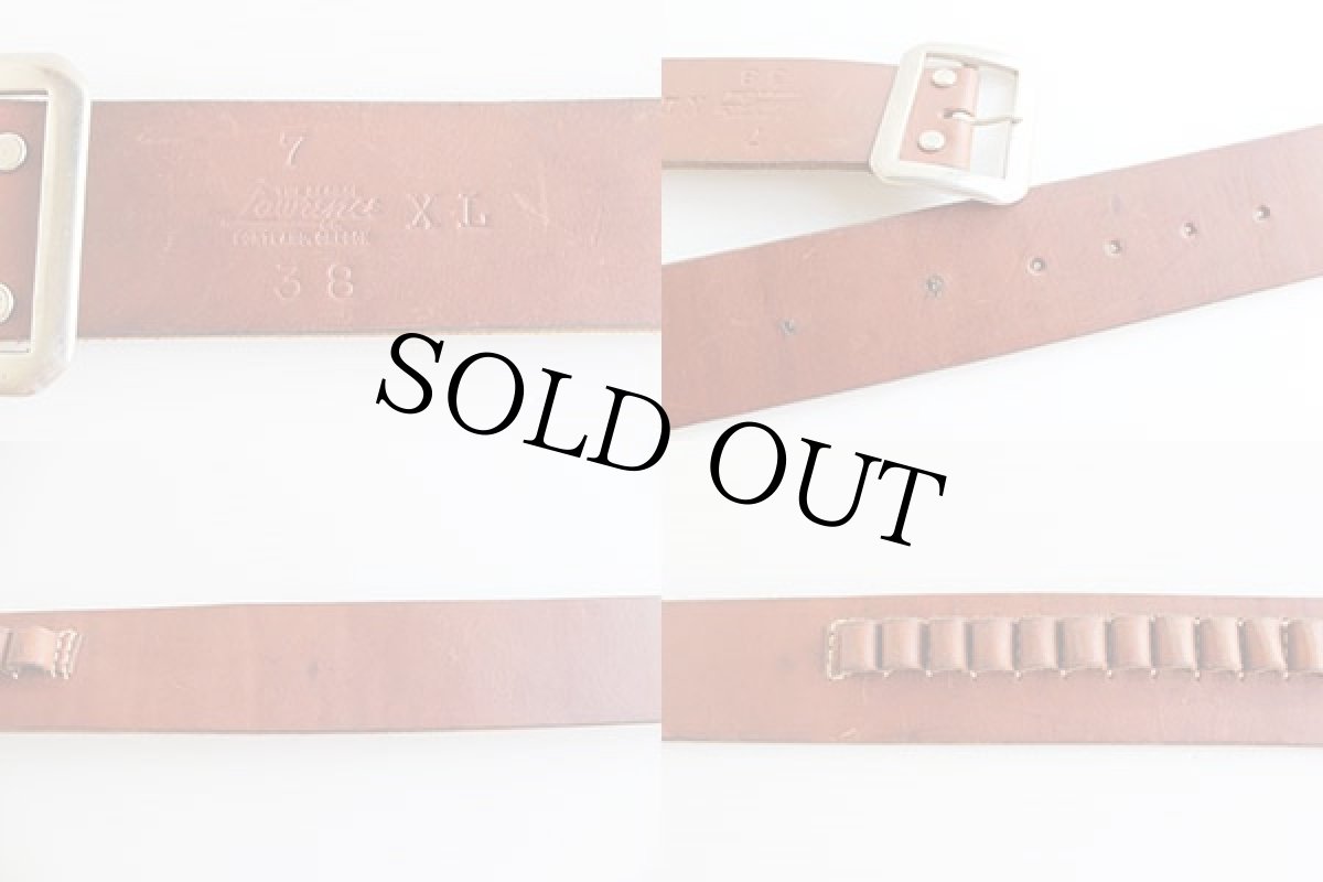 画像3: GEORGE Lorence レザー カートリッジ ベルト 茶 XL (3)