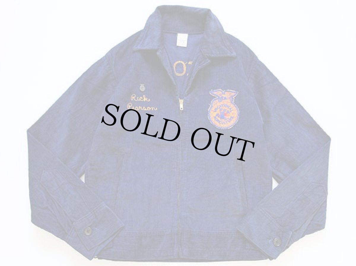 画像2: 70s FFA WISCONSIN チェーン刺繍&パッチ付き コーデュロイ ファーマーズジャケット 34 (2)