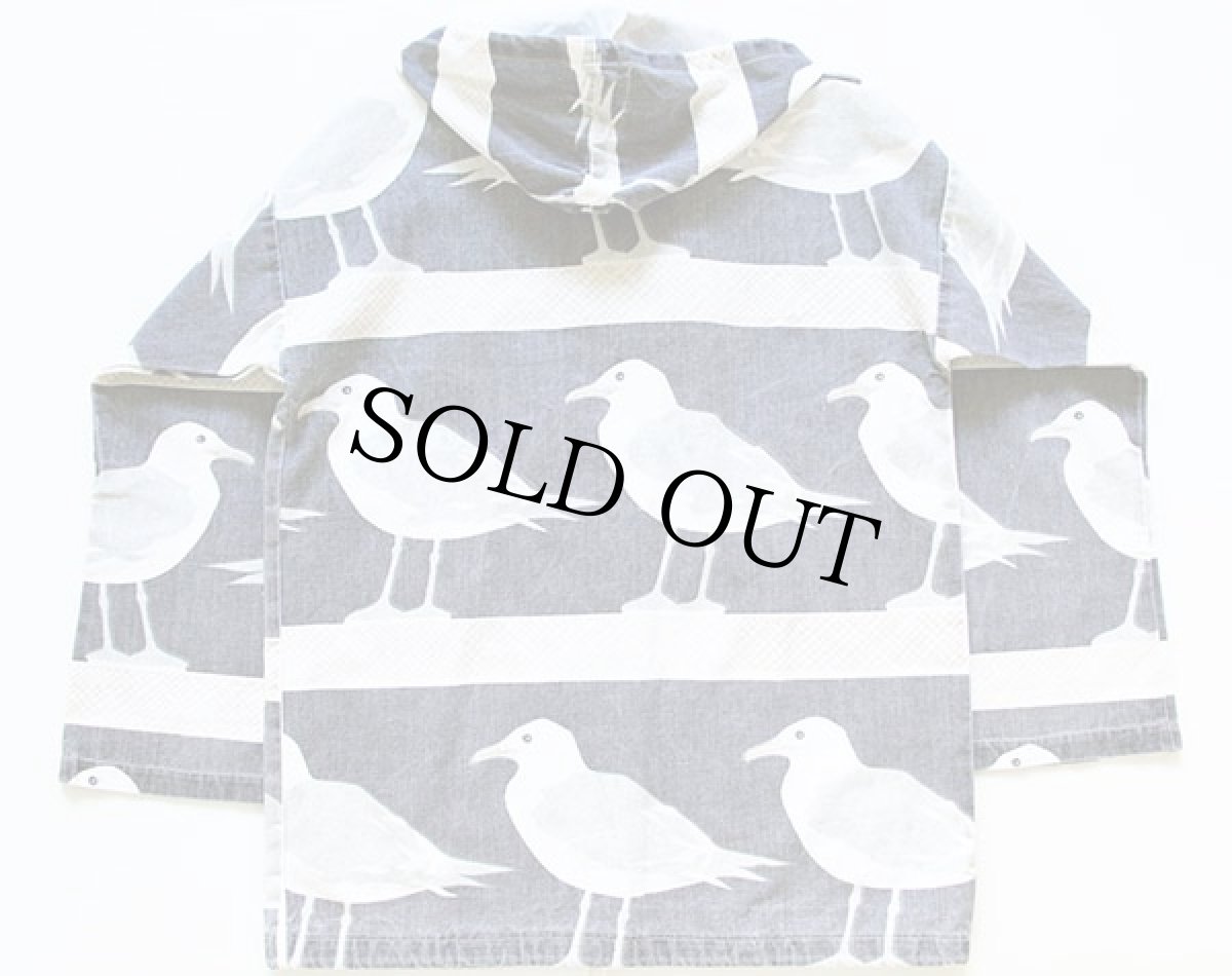 画像2: 90s USA製 MICHIGAN RAGミシガンラグ カモメ 総柄 パーカー (2)