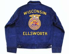 画像1: 70s FFA WISCONSIN チェーン刺繍&パッチ付き コーデュロイ ファーマーズジャケット 34 (1)