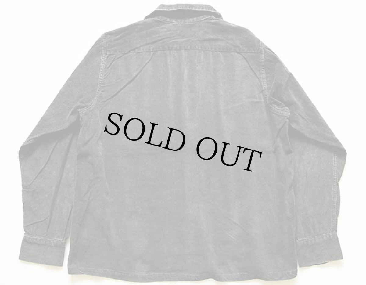 画像2: 50s MYLAN コーデュロイシャツ 黒 M (2)